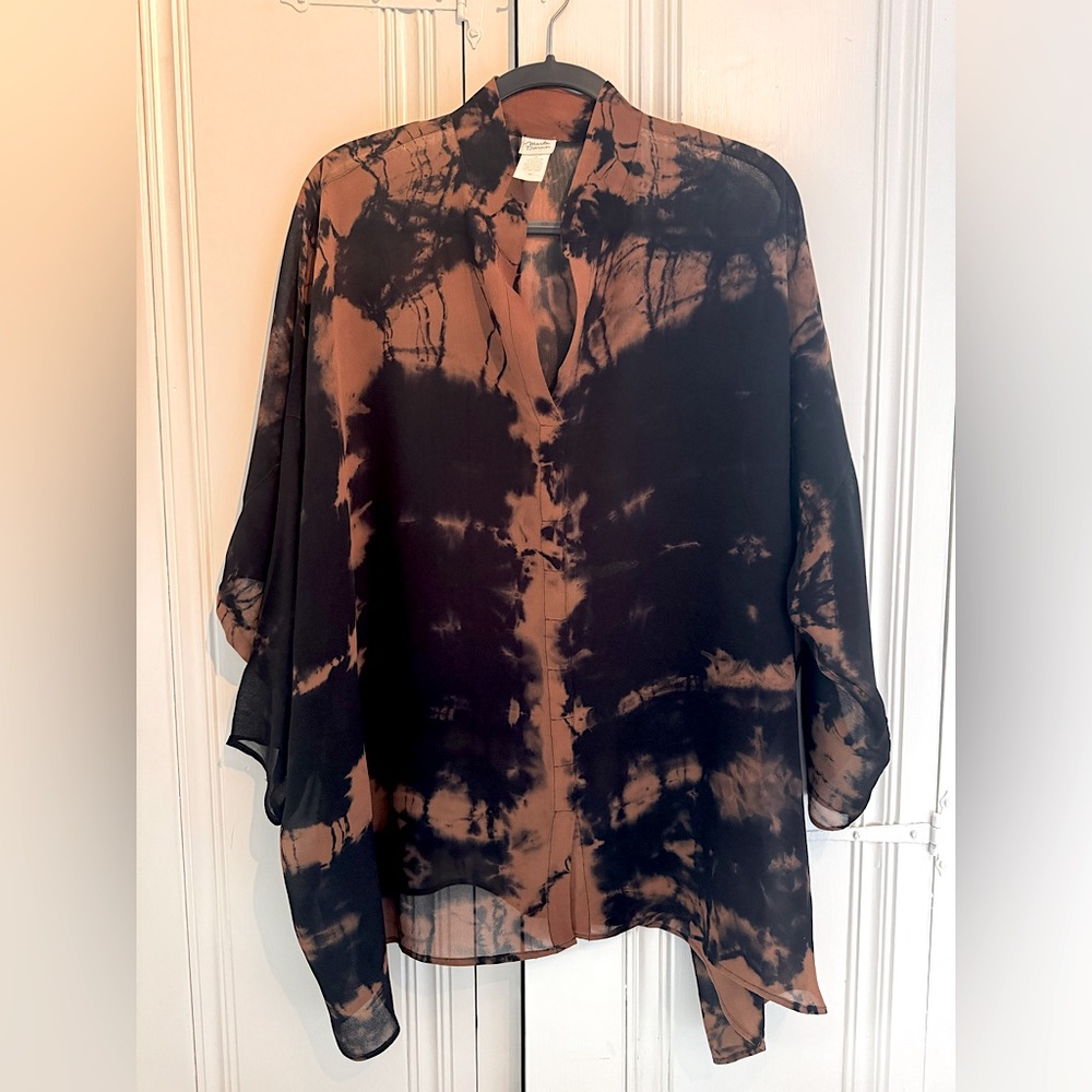 Marla Duran design mid length hand dyed tunic top, size M